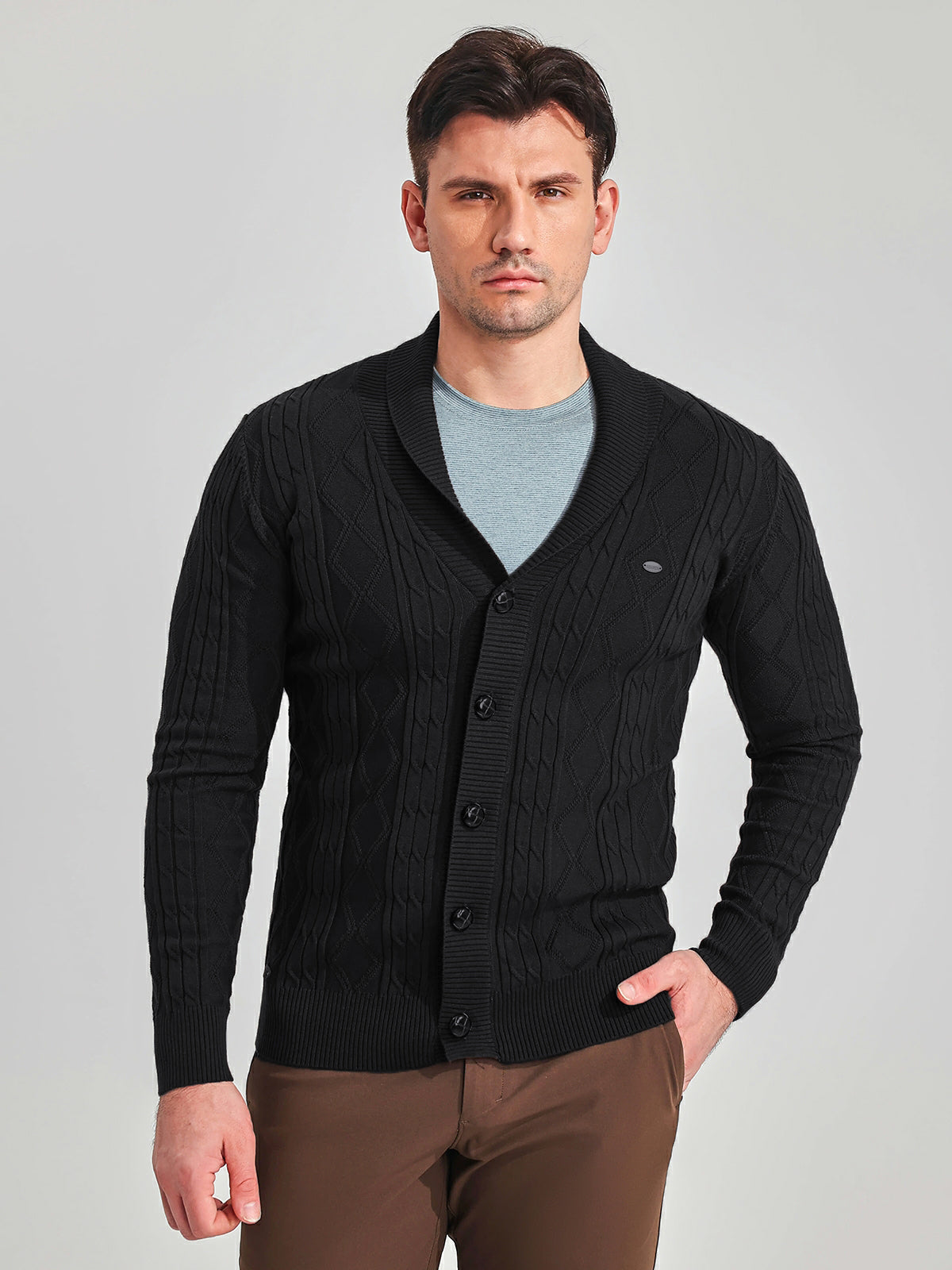 Shawl Collar Cardigan Sweater - Ahaselected