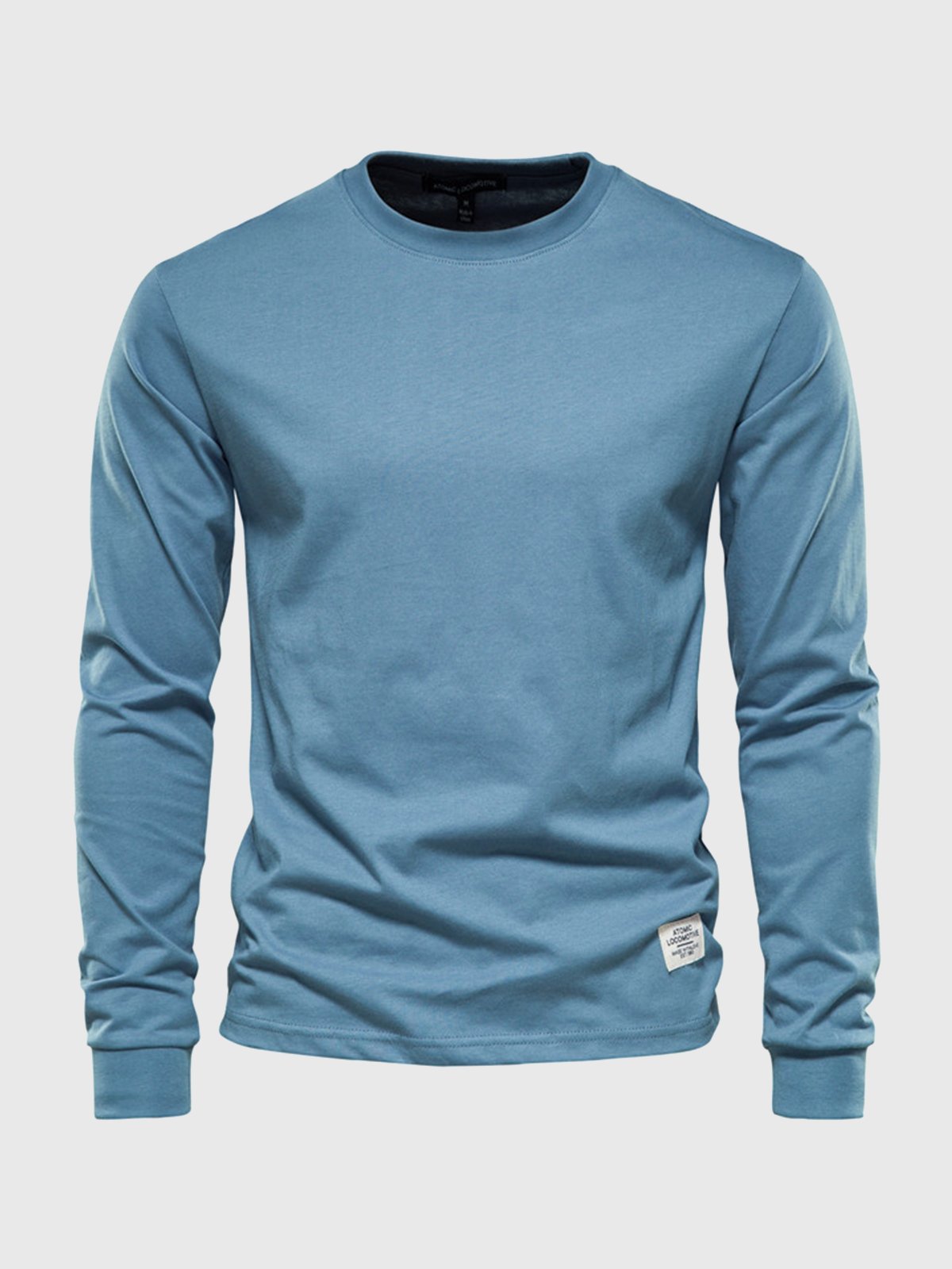 Crew neck Long Sleeve Cotton Premium Basic T-Shirt - Ahaselected