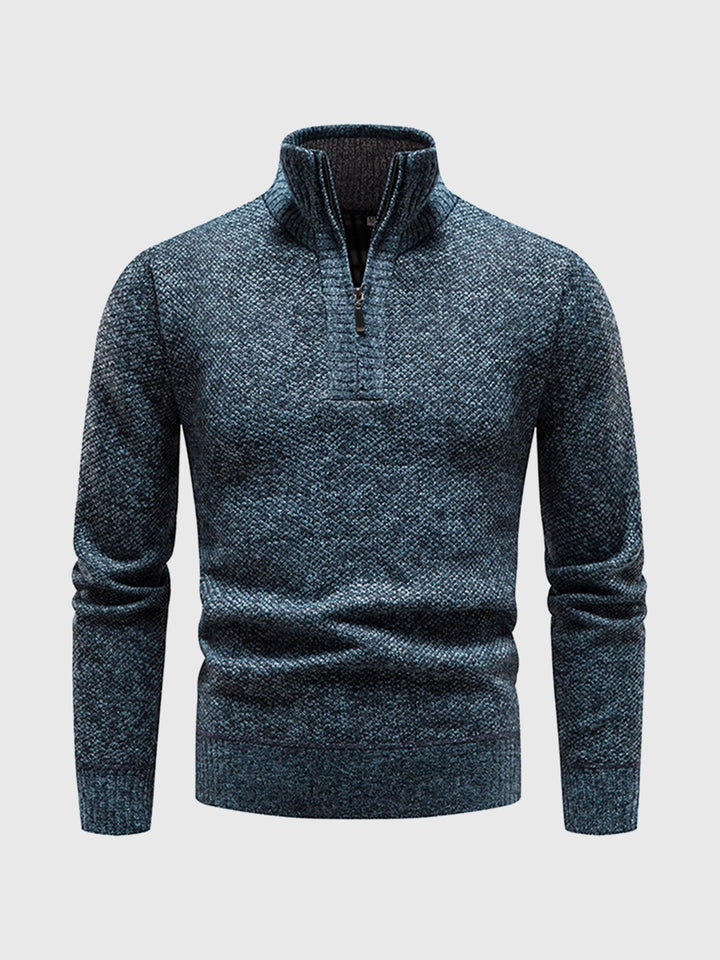 Half Zip Stand Collar Sweater