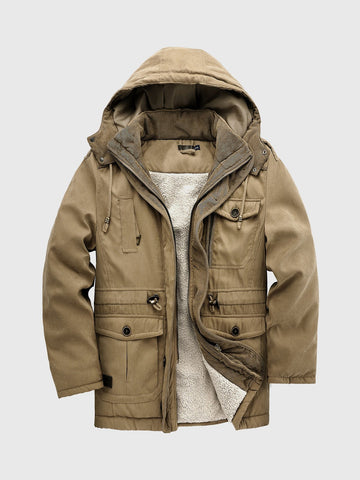 M'sFleece-LinedSherpa Parka Tactical Coat