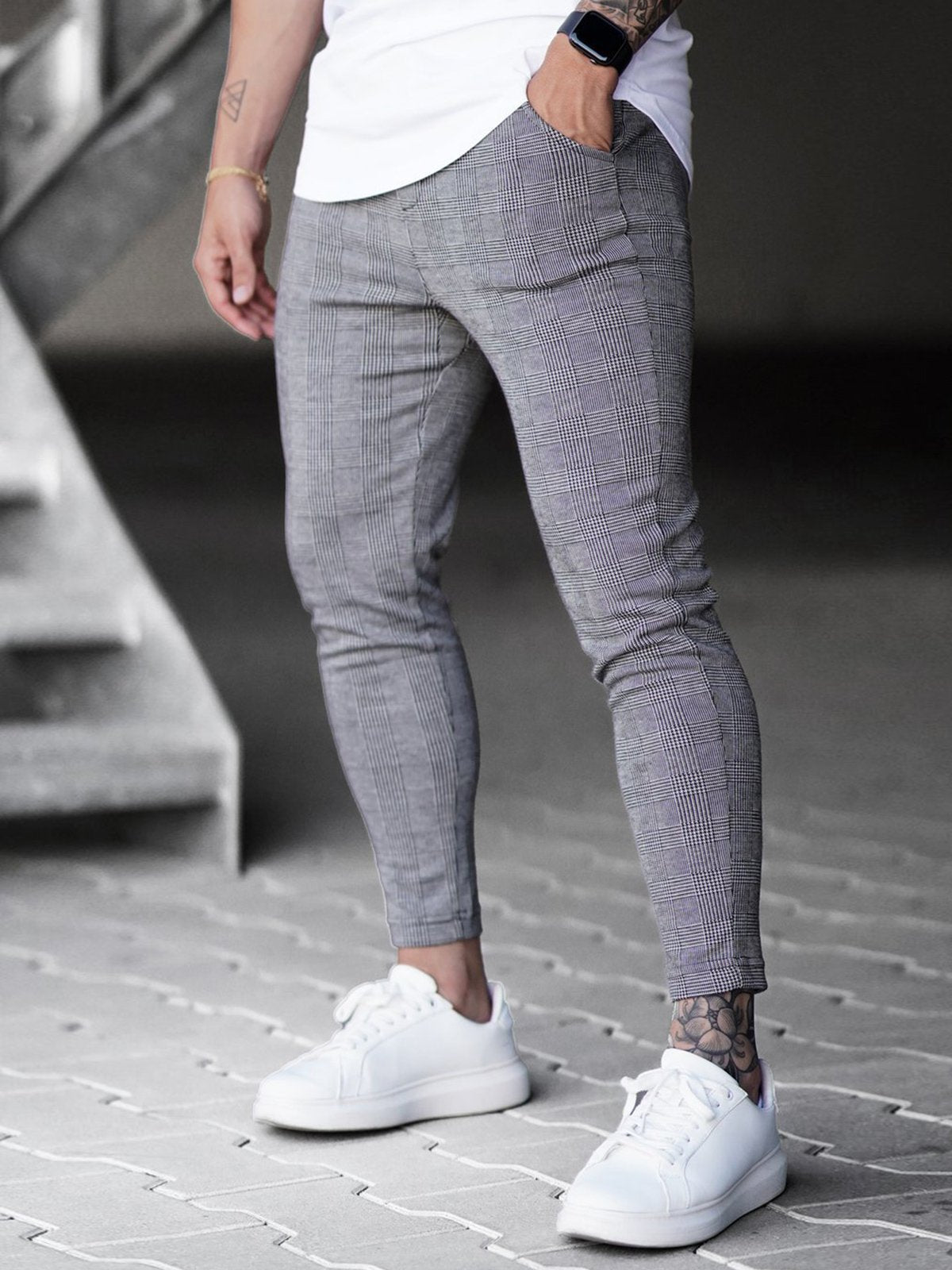 M's Check Print Pant - Ahaselected