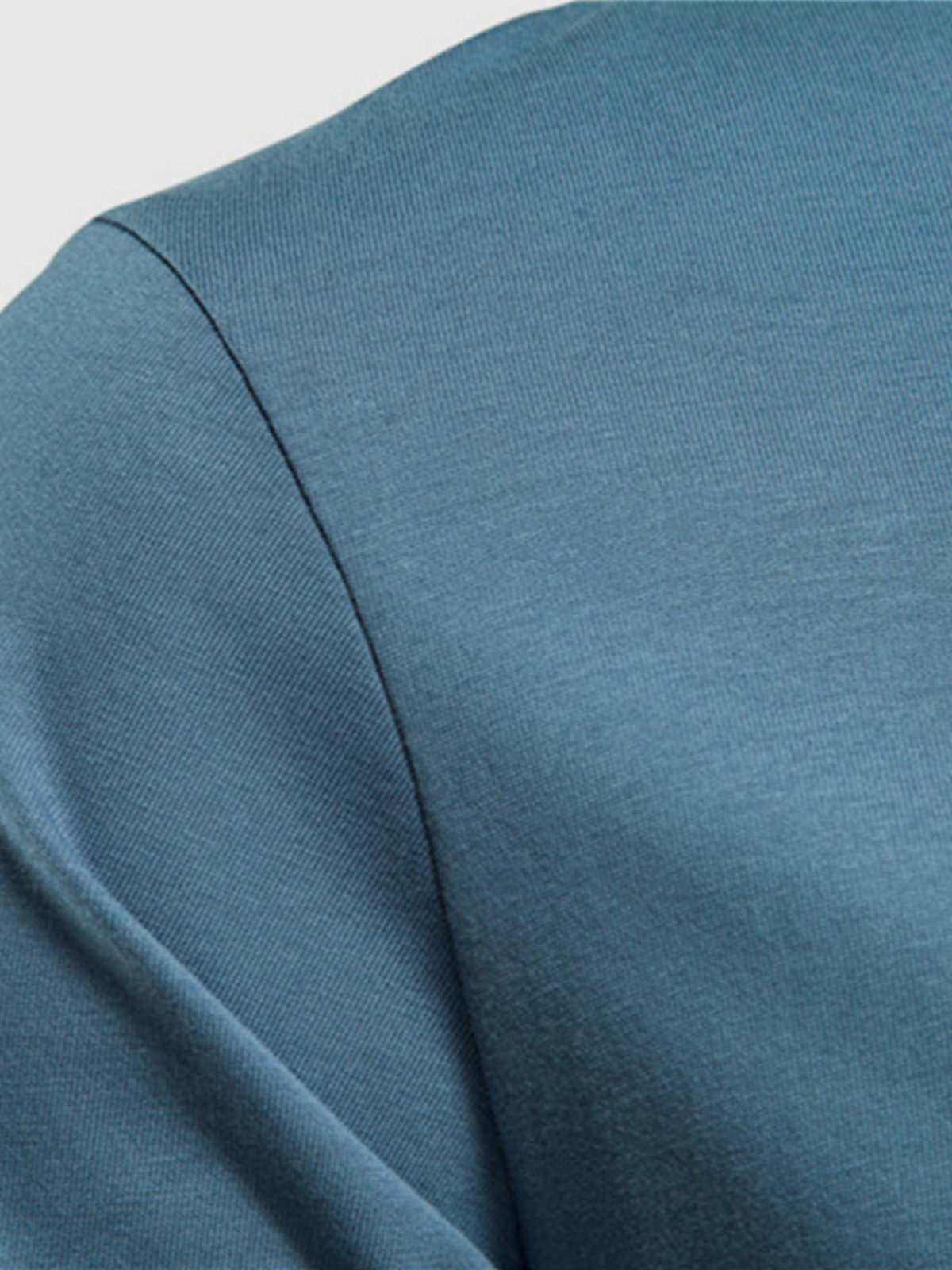 Crew neck Long Sleeve Cotton T-Shirt - Ahaselected