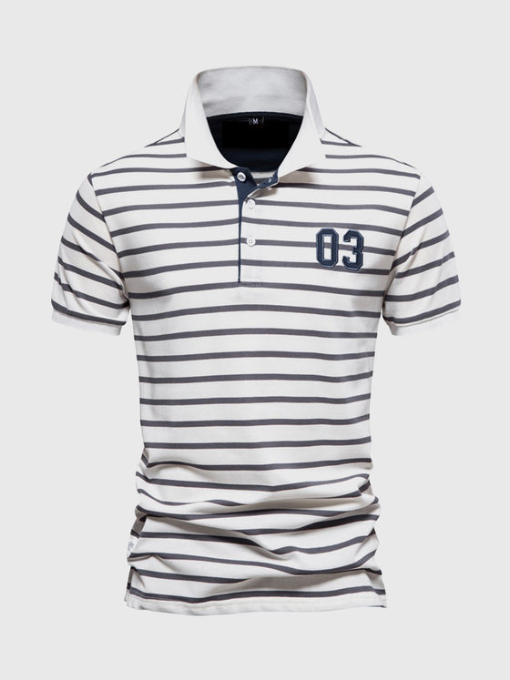 Classic Fit Striped Polo - Ahaselected