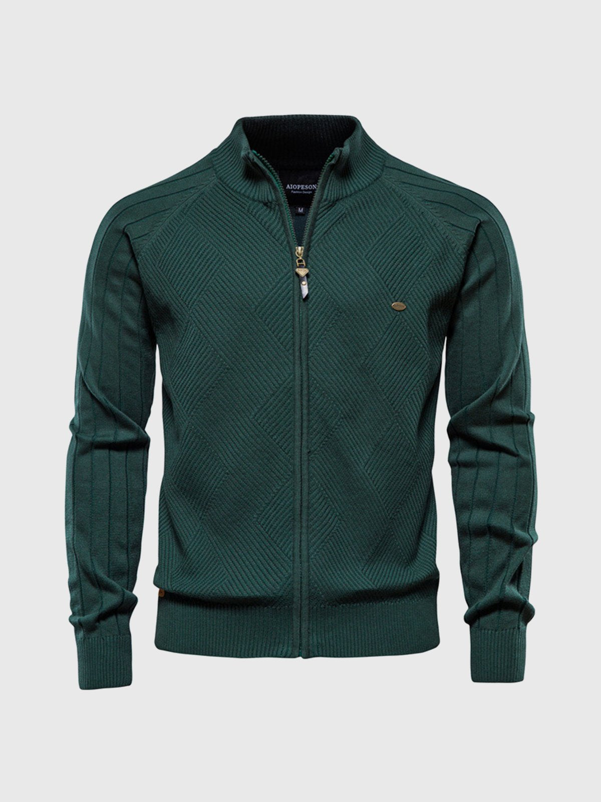 M's Jacquard Full-zip Sweater Cardigan - Ahaselected
