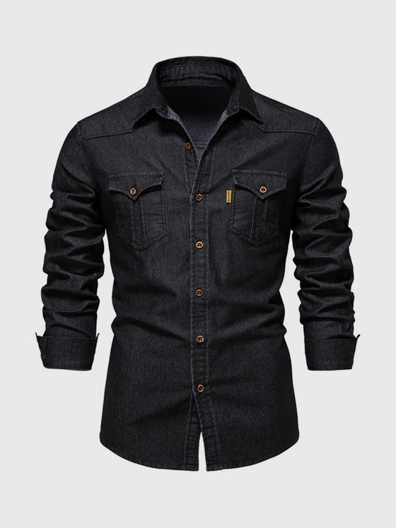 Long Sleeve Denim Shirt New - Ahaselected