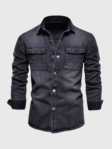 M's Casual Button Down Denim Jacket
