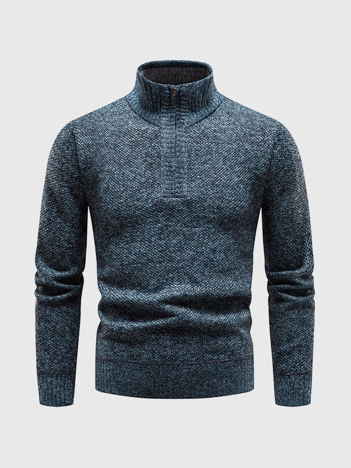 Half Zip Stand Collar Sweater