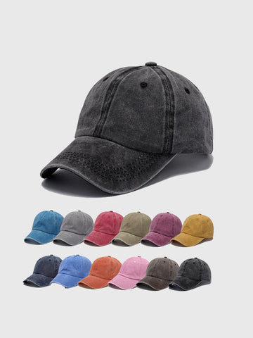 Washed Distressed Peaked Cap Hat