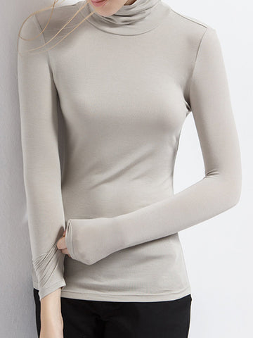 Turtle-Neck Bottoming Long Sleeve Top