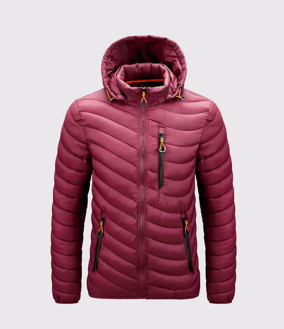 Men's Insulated Jacket Removable Hood - AhaAha