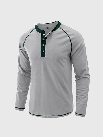 M's Raglan Long Sleeve Henley Shirt