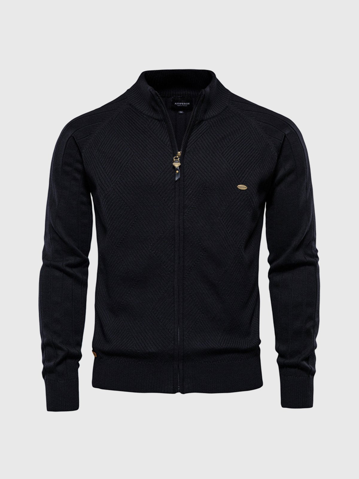 M's Jacquard Full-zip Sweater Cardigan - Ahaselected