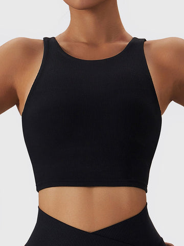Hollow Back Ribbed Yoga Tank