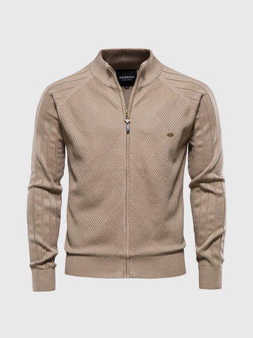 M's Jacquard Full-zip Sweater Cardigan
