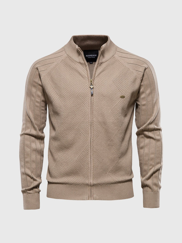 M's Jacquard Full-zip Sweater Cardigan