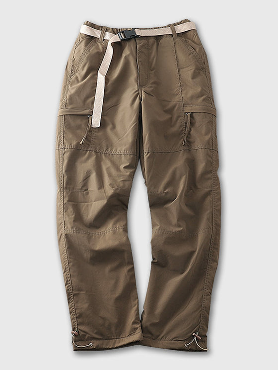 M's Outdoor Fleece Cargo Pants With Belt - Ahaselected