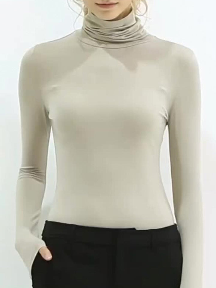 Turtle-Neck Bottoming Long Sleeve Top
