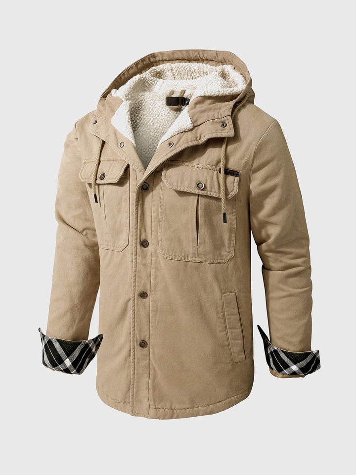 M's Sherpa Lined Hooded Cargo Jacket