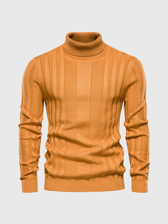 Stripe Turtleneck Pullover Sweater - Ahaselected