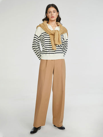 High Waisted Pleated Wide Leg Pant
