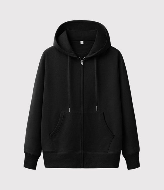 Terry Fleece Zip Hoodie - AhaAha