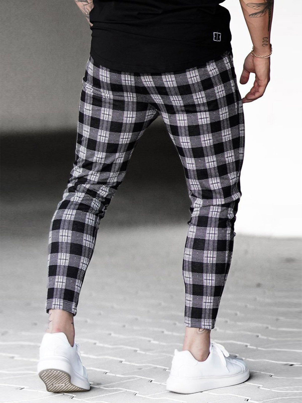 M's Check Print Pant - Ahaselected