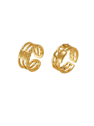 2pcs Arabesquitic Gold Plated Rings