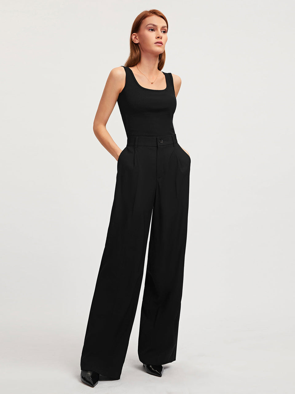 Comfy Everyday High-waisted Wide-leg Pants | Ahaselected